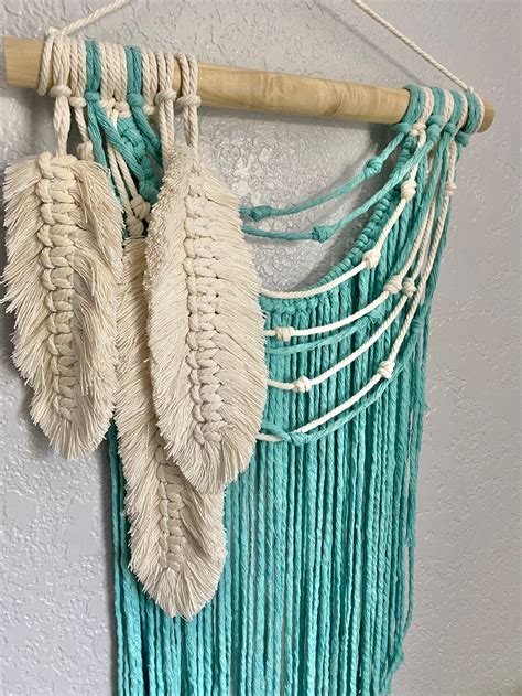 wall feathers|feather macrame wall hanging.